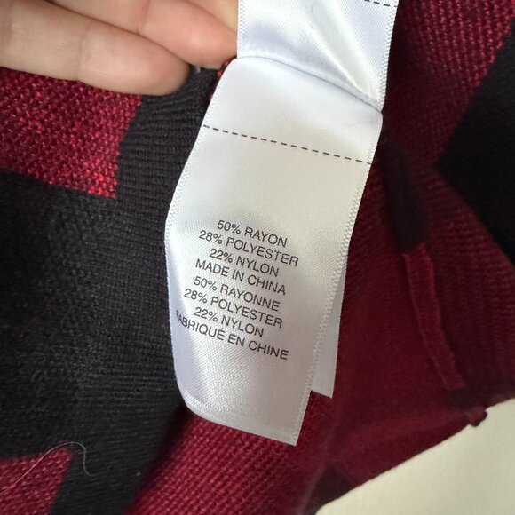 NEW UntuckIt Chloe Red Black Plaid Blazer Sweater Size L - Picture 6 of 7